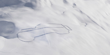 Land Rover plasma la silueta del Defender en los Alpes Franceses