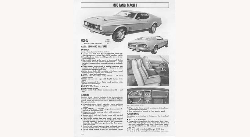 Ford Mustang Mach 1 1971. Foto: Ford.