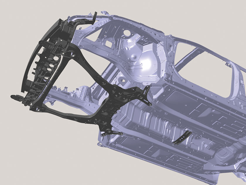 La estructura reforzada del Sonata 2020 incluye material de alta resistencia lo que ayuda a disipar la energía de un impacto y evitar la deformación de la cabina para proteger a los pasajeros. Foto: Hyundai.