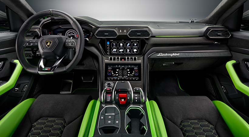 El equipo opcional de la Urus 2021 incluye un nuevo sistema de sonido Sensonum  con un amplificador de 730 W y 17 altavoces. Foto: Lamborghini.