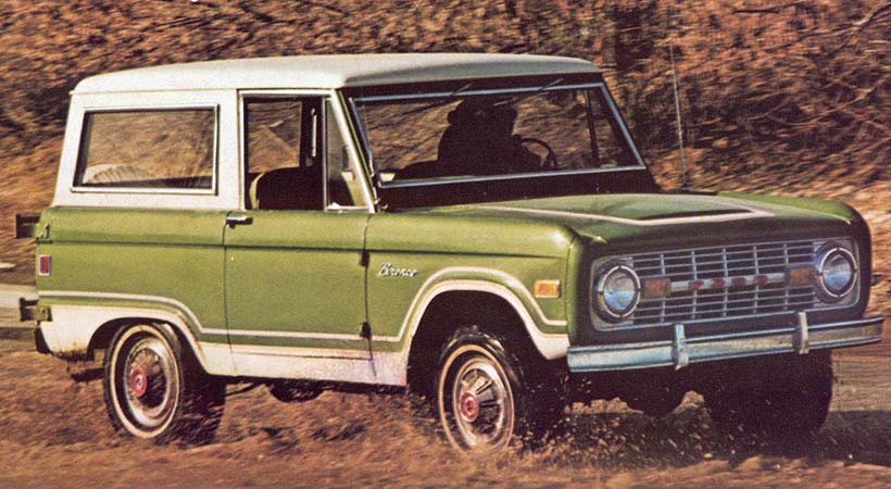 La crisis del petróleo a principios de la década de los 70 obligó a Ford a retrasar el lanzamiento de la segunda generación del Ford Bronco.  Foto: Ford
