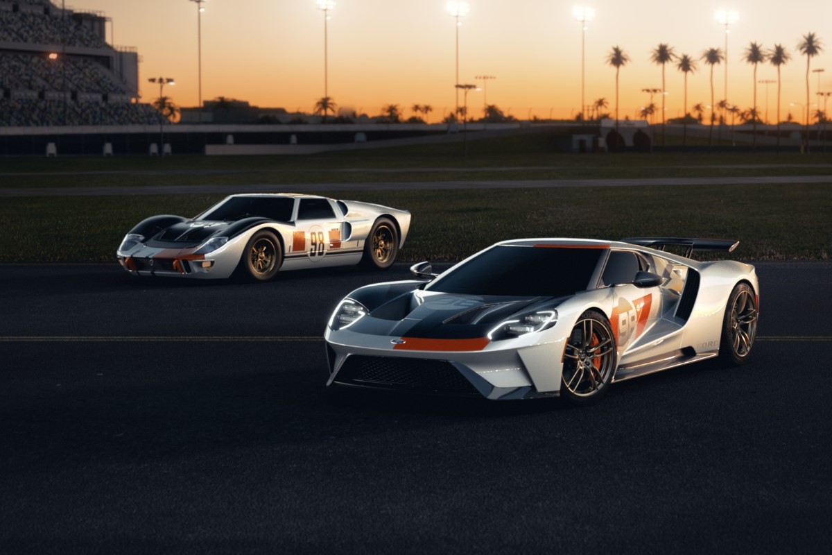El Ford GT Heritage Collection rinde homenaje al GT40 MKII que fue llevado a la victoria por Ken Milles en Daytona 1966. Foto: Ford