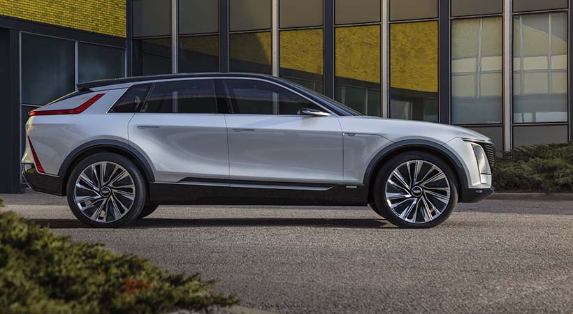 Las luces LED delgadas también están integrados en la coreografía de iluminación general del Cadillac LYRIQ. Foto: Cadillac.