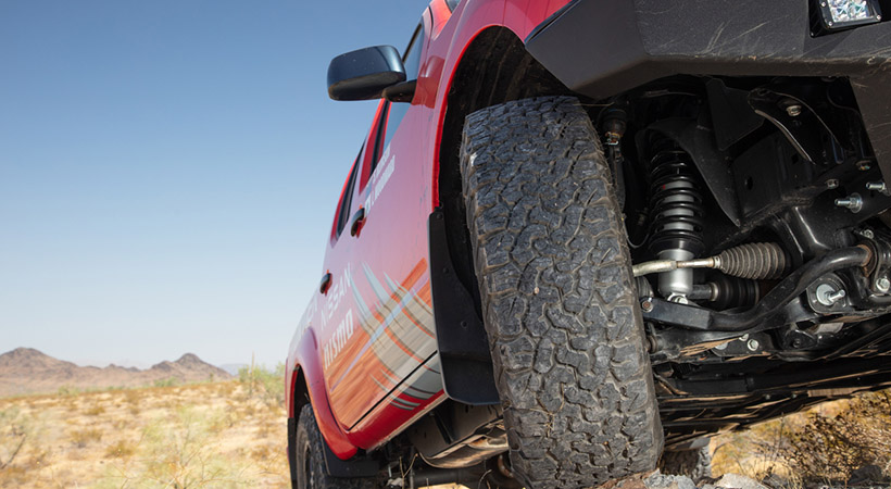 La suspensión de la Nissan Frontier NISMO es más alta de lo normal para poder librar los obstáculos. Foto: Nissan