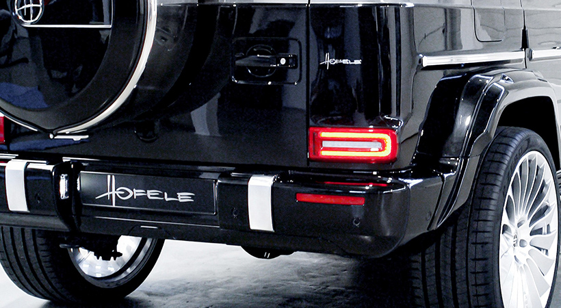 La carrocería ha sido cubierta en dos tono  y no faltan los emblemas del preparador alemán. Foto: HOFELE-Design