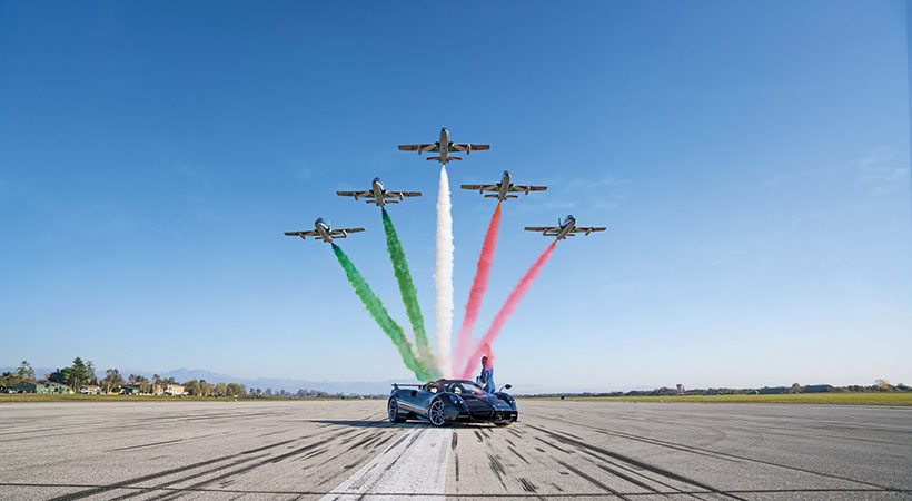 El Pagani Huayra Tricolore también cuenta con diseños de elementos parecidos a los de los jets de la flota tricolor. Foto: Pagani