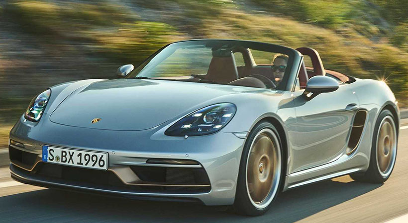 El Porsche Boxster 25 celebra el 25 aniversario del convertible de bajo costo con detalles del auto concepto de 1995. Foto: Porsche