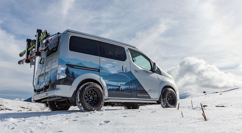 Nissan e-NV200 Winter Camper representa un nuevo hito en el segmento de los vehículos para la aventura. Foto: Nissan 
