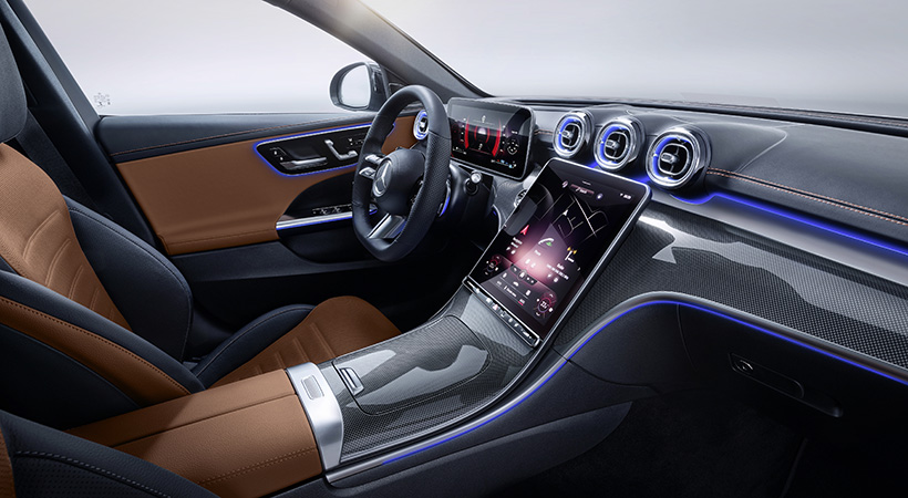 Hay dos pantallas principales: la instrumentación digital, plenamente configurable, con 12.3 pulgadas, y el monitor táctil central, con 11.9 pulgadas.  Foto: Mercedes-Benz