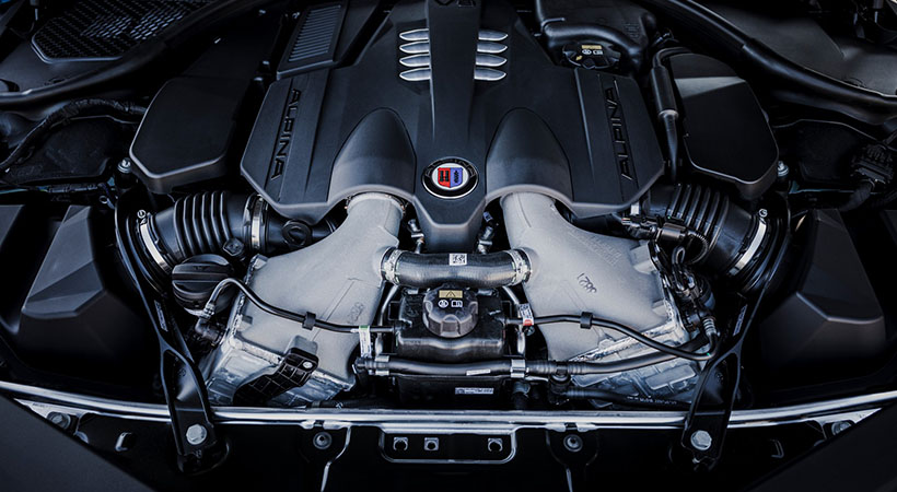 El motor ha sido manipulado y produce un total de 612 hp y 553 lb/pie de torsión, suficientes para un desempeño de deportivo. Foto: Alpina