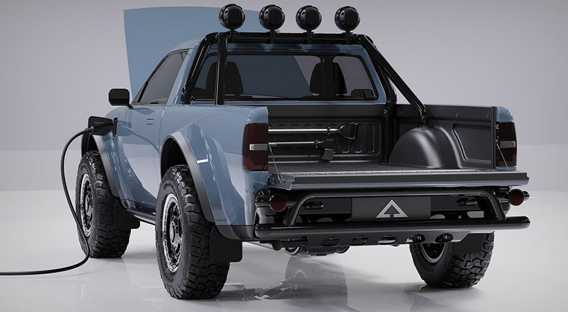 Aunque la cama es pequeña, es suficiente para cargar hasta 34.5 pies cúbicos y remolcar 3,000 libras. Foto: Alpha