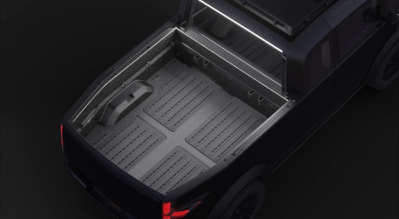 Según la marca californiana, la Canoo Pickup tendrá una capacidad de carga de 1,800 libras y un rango de 200 millas. Foto: Canoo