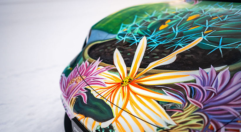 El Art Car está basado en el Taycan 4S, el cual tiene dos motores eléctricos y generea hasa 568 hp en modo overboost. Foto: Porsche