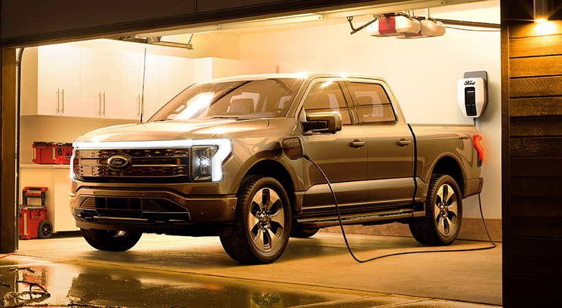 Al igual que el Nissan LEAF, la Ford F-150 Lightning contará con una tecnología que te permitirá trasladar la energía de la camioneta a tu casa. Foto: Ford