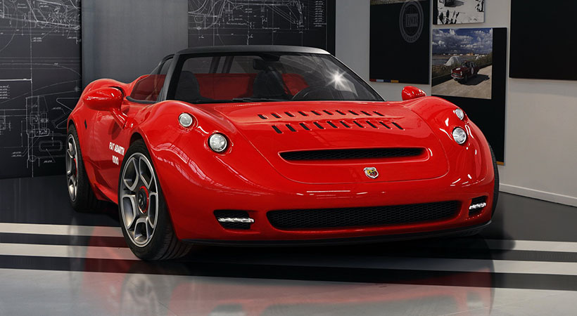 El Abarth 1000 SP está basado en el Alfa Romeo 4C Spider y es un one-off que rinde homenaje al clásico del mismo nombre de los 60's. Foto: Abarth