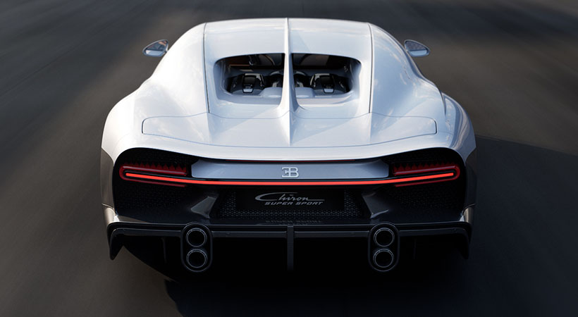 La parte trasera del auto es más alargada para mejorar la aerodinámica y tener mejor establilidad a alatas velocidades. Foto: Bugatti