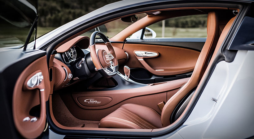 Esta vez Bugatti no sacrificó nada de lujo, por lo que el Chiron Super Sport no compromete comfort por desempeño. Foto: Bugatti