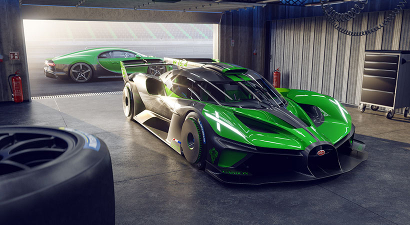 El Bolide cuenta con todo lo necesario para ser homolgado por la FIA, desde un monocasco lo suficientemente resistente, hasta supresión instantánea de fuego. Foto: Bugatti