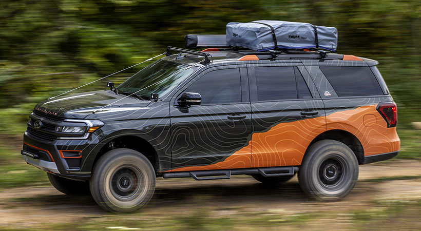 La Ford Expedition Timberline Off-Grid Concept, es una versión más ruda y enfocada a la aventura de la recién presentada SUV. Foto: Ford