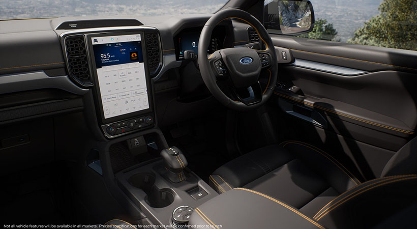 La nueva Ranger da un gran paso por dentro con una pantalla de infoentretenimiento estilo retrato con Sync 4. Foto: Ford
