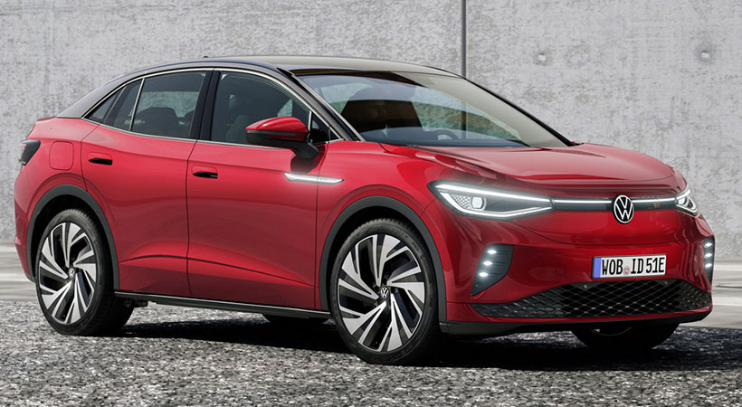 El nuevo crossover eléctrico Volkswagen ID.5 es una versión más pequeña del ID.4 que de momento no llegará a Estados Unidos. Foto: Volkswagen