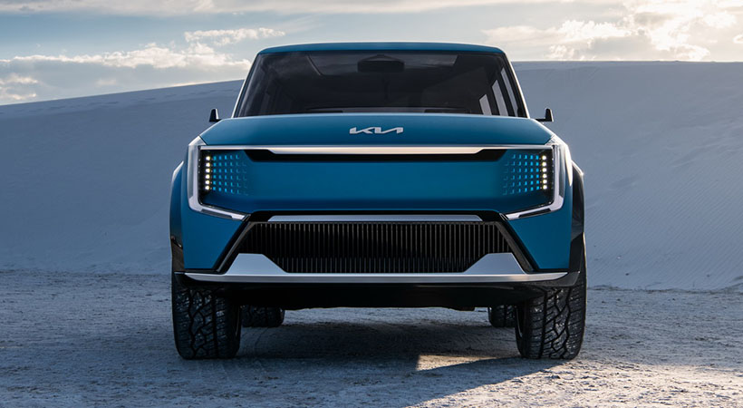 Kia dice que la batería del EV9 puede cargarse del 10 al 80 por ciento en 20 a 30 minutos. Foto: Kia