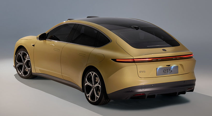 El diseño exterior del ET5 incorpora el ADN del superdeportivo de NIO. el EP9, y la carrocería en el ET7. Foto: NIO