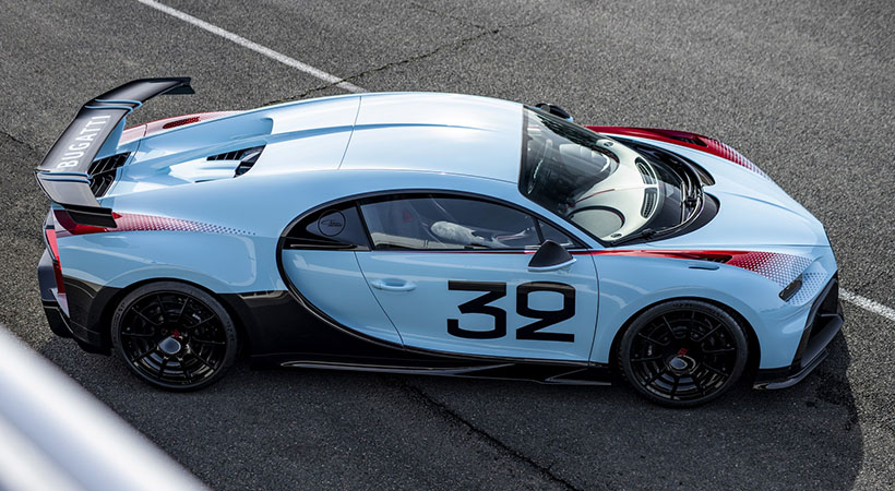 Los colores y número están inspirados en diferentes autos que Louis Chiron condujo. Foto: Bugatti