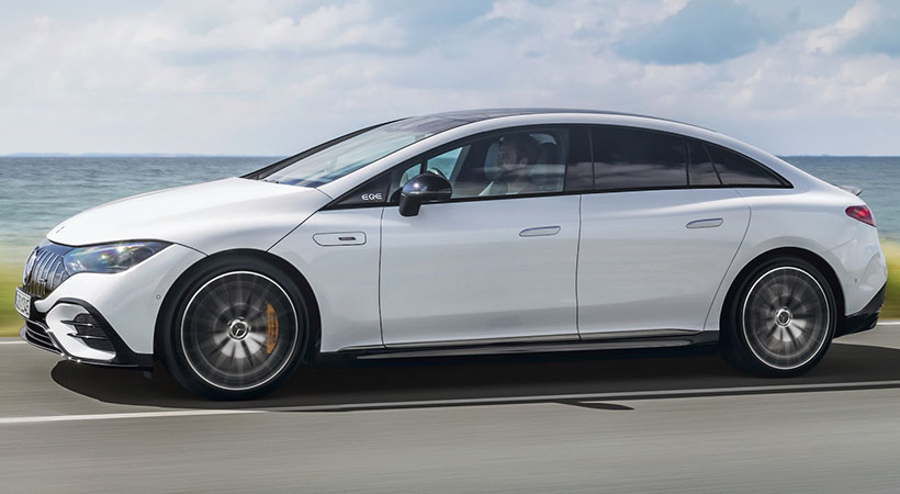 El paquete de baterías de 90.6 kWh genera entre 496 y 677 hp dependiendo de la versión. Foto: Mercedes-Benz