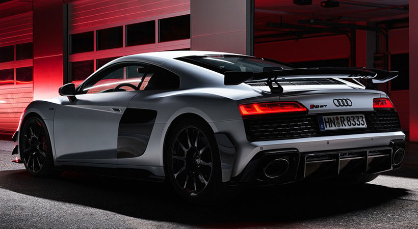 Los distintivos estéticos de limitan al color de los aros y el emblema R8 GT en la parte trasera. Foto: Audi