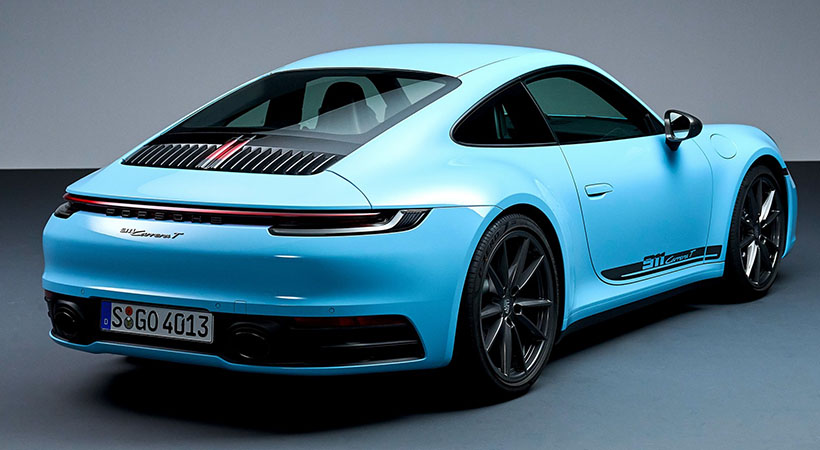 Estéticamente, el Carrera T se distingue por sus detalles en gris oscuro. Foto: Porsche