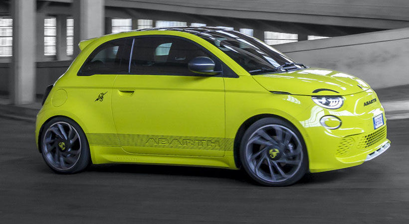 Abarth asegura que el EV es más de un segundo más rápido en la pista de Misto Alfa en Balocco que el Abarth 695. Foto: Abarth