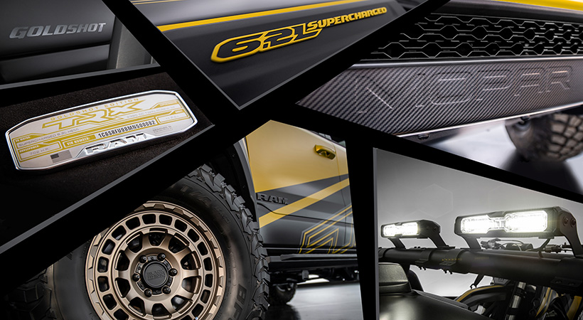 Muchos accesorios Mopar fueron instalados en la Ram 1500 TRX Gold Shot Concept