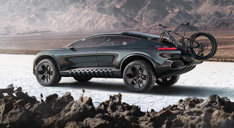 Para poder rebasar cualquier obstáculo, Audi Activesphere concept incorpora rines de 22 pulgadas. Foto: Audi