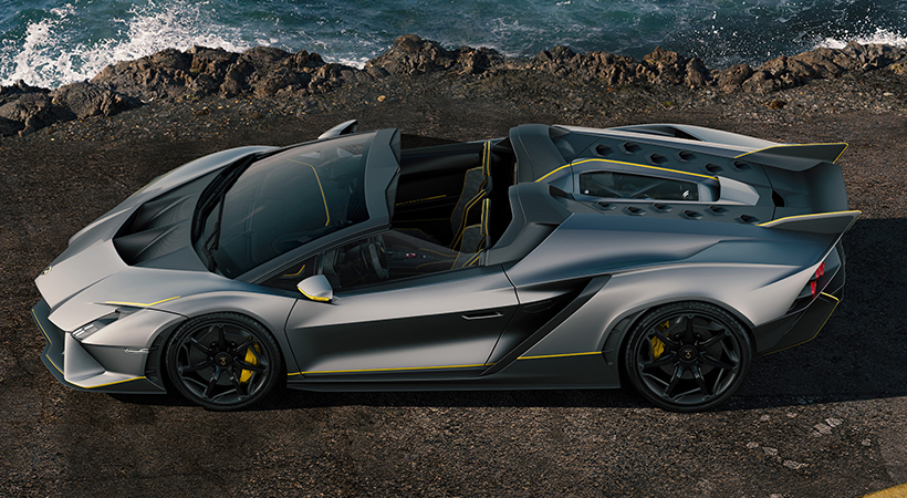 Las aletas traseras del Auténtica son uno de los elementos originales de diseño. Foto: Lamborghini