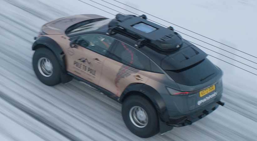 Nissan Ariya se enfrentará a una extenuante travesía de más de 16 mil millas y diez meses a lo largo del continente americano.  Foto: Nissan