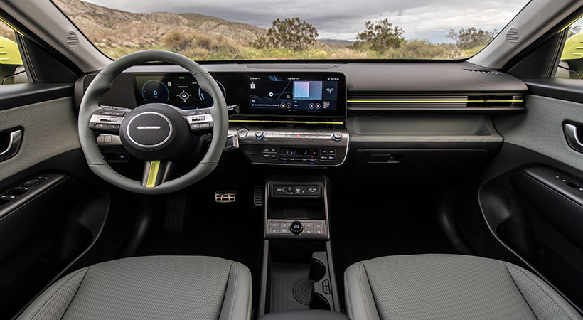 El habitáculo del Hyundai Kona Eléctrico. Foto: Hyundai