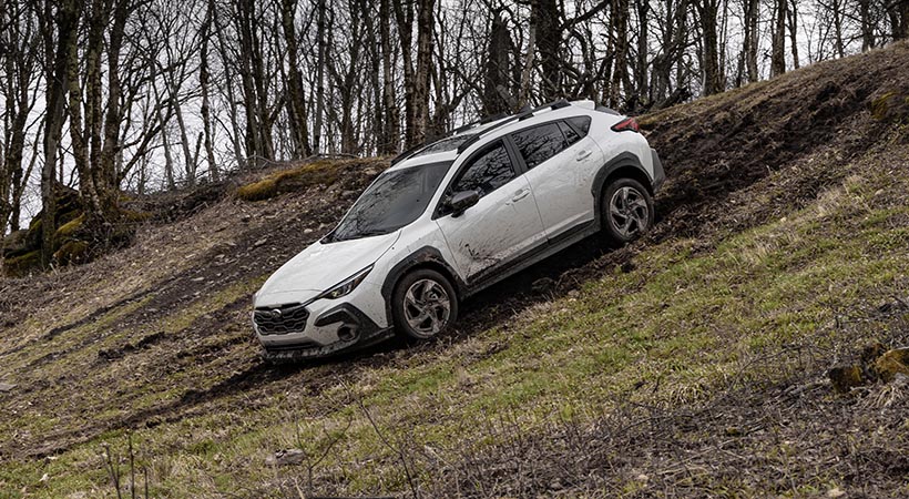 El modelo de Subaru sorteó sin dificultad el camino gracias a su configuración AWD y al control de descenso de pendientes activado. Foto: Subaru