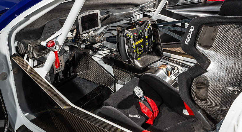 El interior del Ford Mustang GT3. Foto: Ford