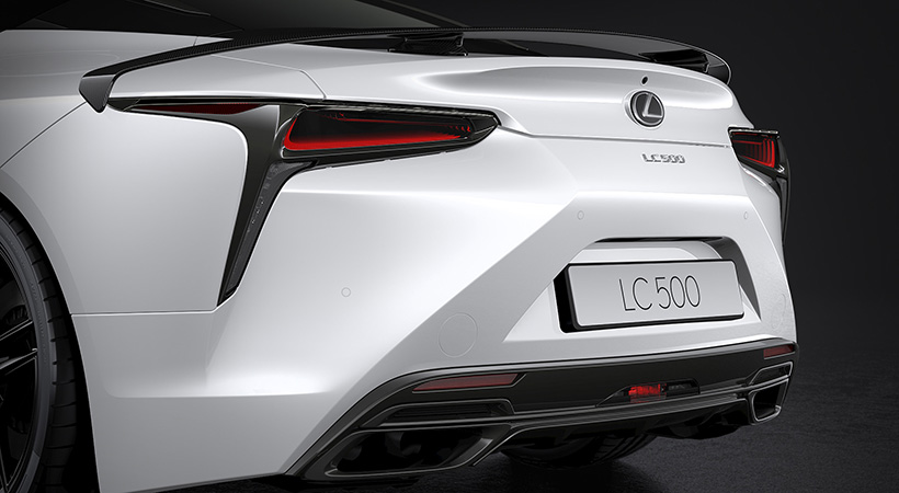 Más allá de la estética, el Lexus LC 500 Inspiration Series agrega accesorios aerodinámicos que acentúan su manejo deportivo. Foto: Lexus