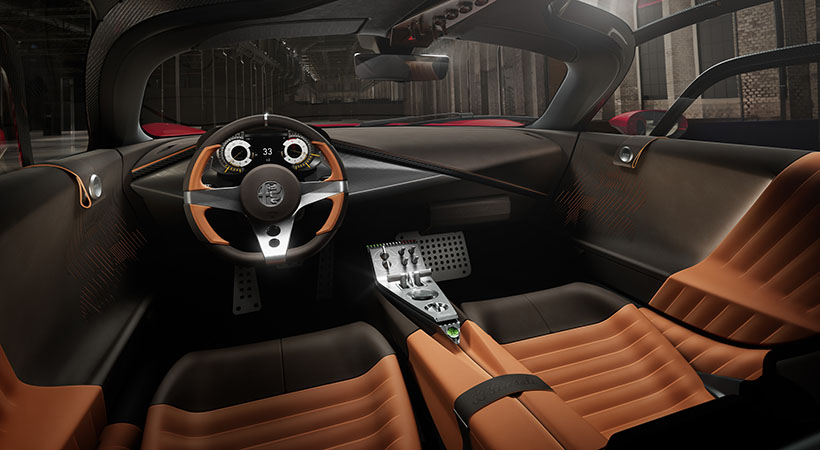 Para acceder al interior del Alfa Romeo 33 Stradale 2023, dos puertas se abren verticalmente, rindiendo nuevamente tributo a su pasado. . Foto: Alfa Romeo