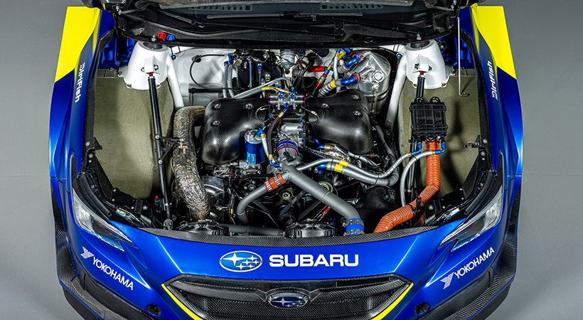 Este modelo de competición se mueve gracias a un motor bóxer de 4 cilindros, 2.0 litros, con turbocompresor e intercooler. Foto: Subaru