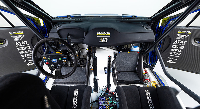 El departamento de seguridad suma una carrocería completamente soldada y una jaula antivuelco de especificación FIA/USAC construida con acero T45. Foto: Subaru