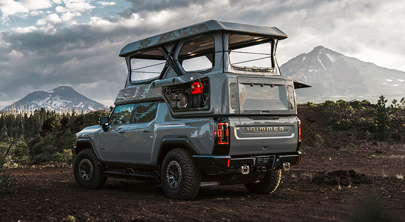 Adicionalmente, el GMC Hummer EV EarthCruiser cuenta con un toldo expandible aislado que consta de tres capas. Foto: GMC