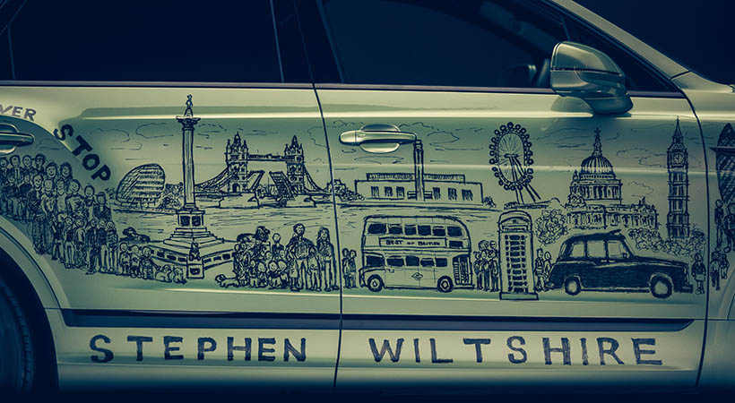 En los cuatro lados del SUV se muestran diferentes horizontes y edificios conocidos de muchas partes del orbe, como Nueva York, Londres, París, Roma, Milán, Venecia, Tokio y Hong Kong. Foto: Bentley