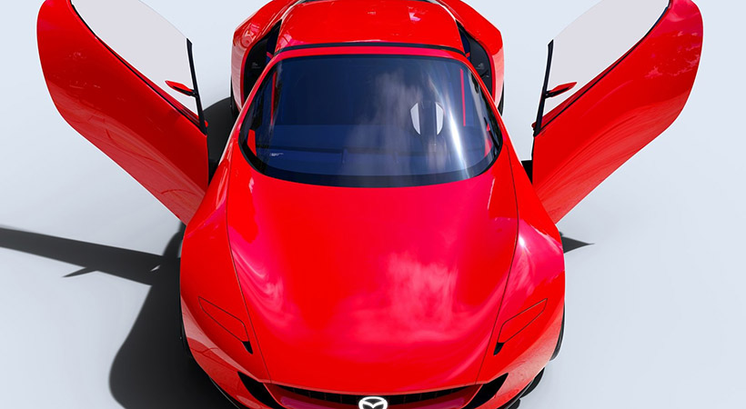 En cuanto a su diseño, este concepto con techo fijo es un poco más grande que el Mazda MX-5. Foto: Mazda