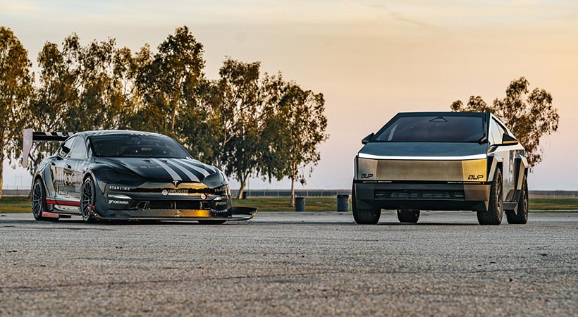 De acuerdo con Unplugged Performance, la Cybertruck remolcó sin esfuerzo la carga de 9,000 libras del automóvil de carreras. Foto: Unplugged Performance