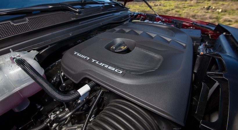 El motor twin turbo de la Ram 1500 Tungsten modelo 2025. Foto: Ram
