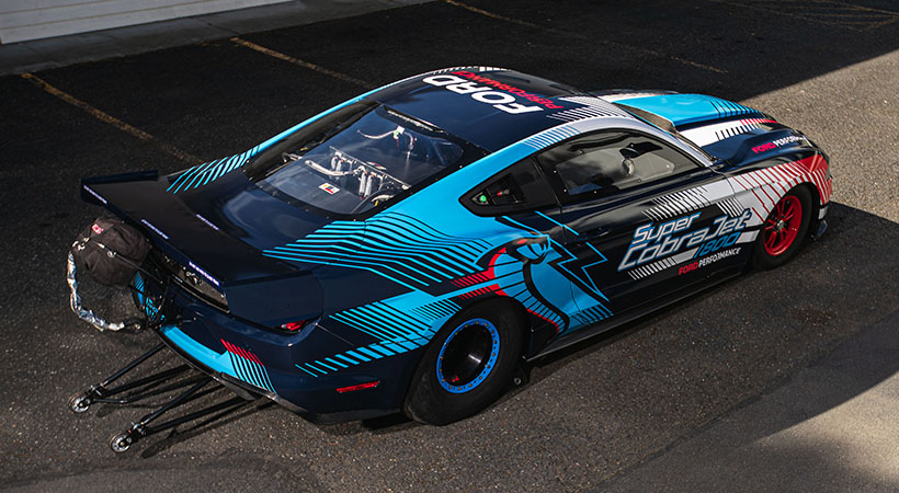 En el evento de los Nacionales de Invierno de la NHRA, el vehículo eléctrico estableció un récord mundial para el cuarto de milla con un tiempo de 7.759 segundos. Foto: Ford