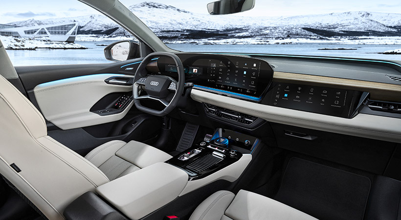 Interior el Audi Q6 e-Tron 2025. Foto: Audi